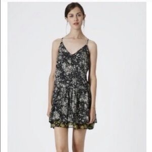 Princess Vera Wang Juniors Size Medium Black Dizzy Floral Spaghetti Strap Dress